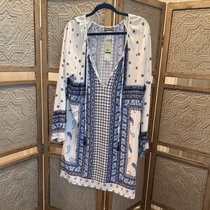 Tommy Bahama Blue and White Swim Coverup